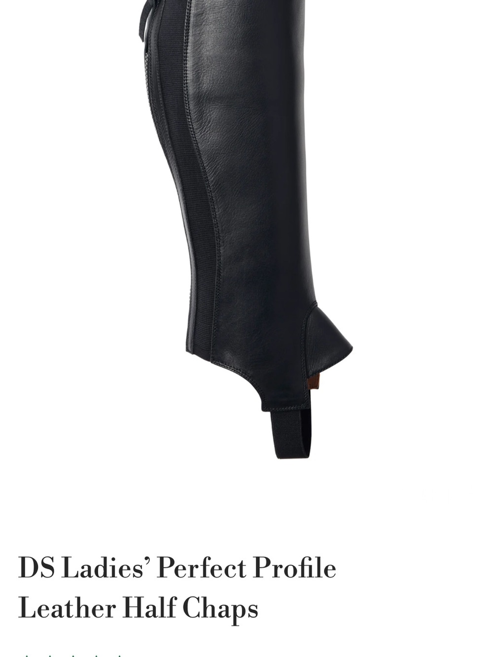 Ladies' Leather Half Chaps - Black